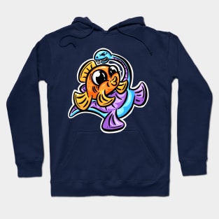 Tickling Fish and Plesiosaur Friends Cartoon Hoodie